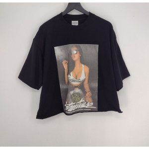 Cropped Streetwise Clothing Girl Smoke Weed Backwood 420 Heavy T-Shirt Women 2XL